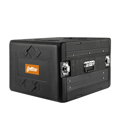 Twist Latches PE 20&quot; Głębokość Rack 8u Flight Case Czarny pyłoszczelny