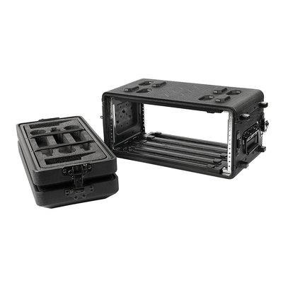 Easy Carry 4U 4 Space Shallow Rack Case Czarny PE 10&quot; Głębokość Wodoodporna