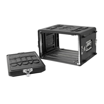 Czarny 6U Flight Rack Mount Road Case PE 15 &quot;Głębokość dla wzmacniacza audio