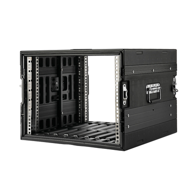Twist Latches PE 20&quot; Głębokość Rack 8u Flight Case Czarny pyłoszczelny