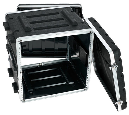4 Twist Locks Czarna obudowa do montażu w szafie 17&quot; Głębokość ABS 10u Rolling Rack Case