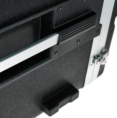 4 Twist Locks Czarna obudowa do montażu w szafie 17&quot; Głębokość ABS 10u Rolling Rack Case