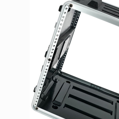 4 Twist Locks Czarna obudowa do montażu w szafie 17&quot; Głębokość ABS 10u Rolling Rack Case