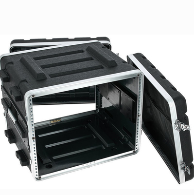 Wytrzymała obudowa ABS 8U 19 cali / obudowa Pa Dj Flight Case 4X Heavy Duty Twist Latches