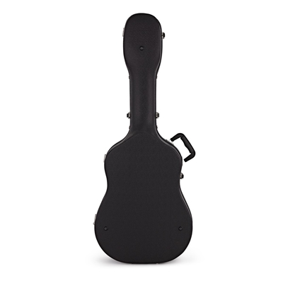 Czarny, pełnowymiarowy twardy futerał na gitarę akustyczną ABS z wyściełanymi paskami na ramię