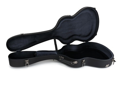 Twardy futerał na gitarę z matowego czarnego PVC z włókna szklanego z paskami plecaka