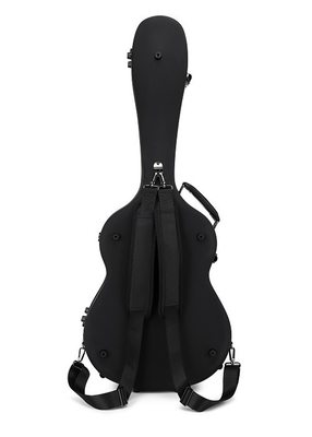 Twardy futerał na gitarę z matowego czarnego PVC z włókna szklanego z paskami plecaka